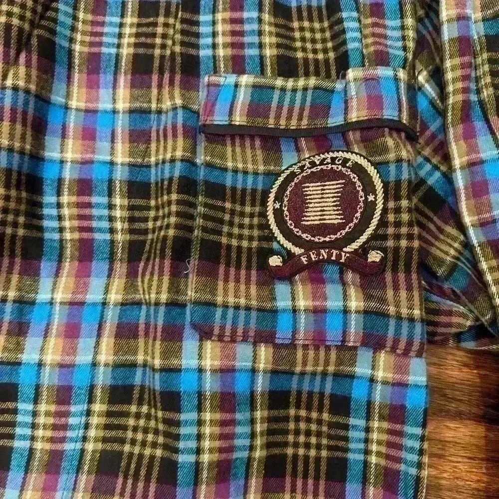 Savage by Fenty - LINGERIE BY RIHANNA - size Large tartan plaid coverup - robe - Picture 2 of 4